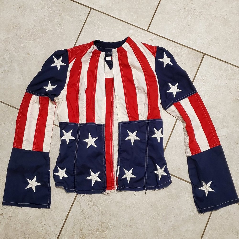 vintage tommy hilfiger womens american flag shirt